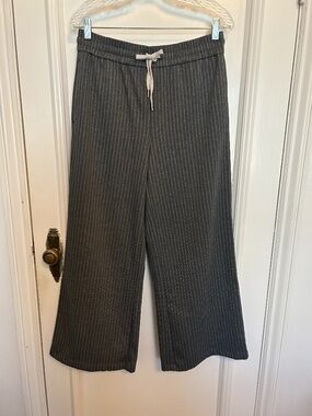 Autres Filles Gray Pinstripe Drawstring Pants Size Sm